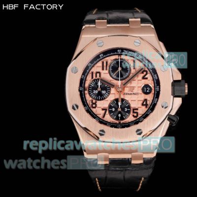 HBF Swiss replica Audemars Piguet Royal Oak Offshore 3126 Chronograph Rose Gold Watch 